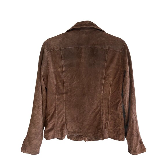 Live a Little Brown Suede Jacket Blazer Size M Western Snap Lined Pockets - Picture 6 of 6